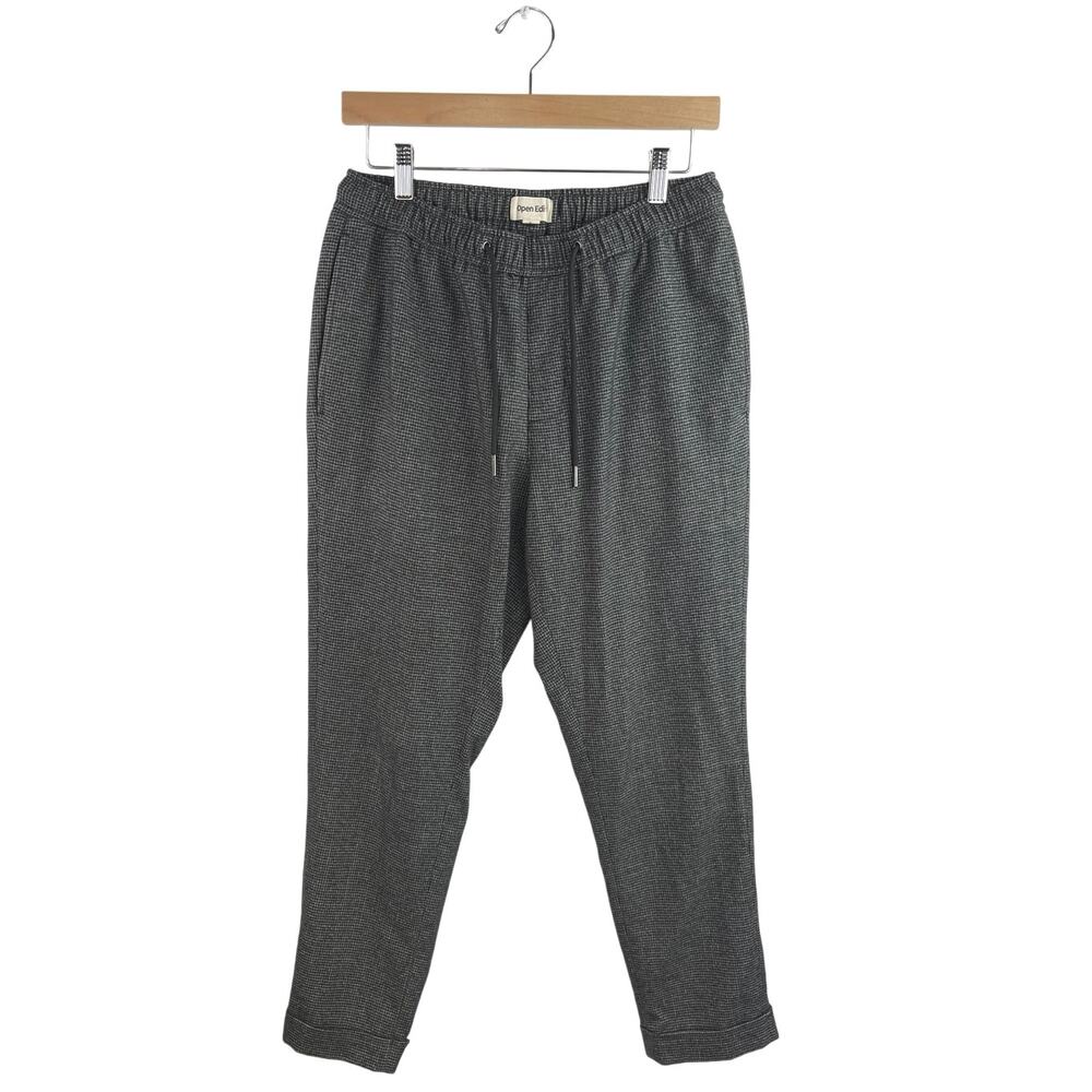 Open Edit Mens Gray Knit Straight Leg Drawstring Pull-On Casual Trousers Pants S